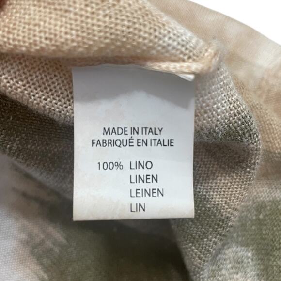 Melarosa Italy Linen Printed V-Neck Sweater Watercolor Size Medium Artsy Unique - Picture 10 of 10